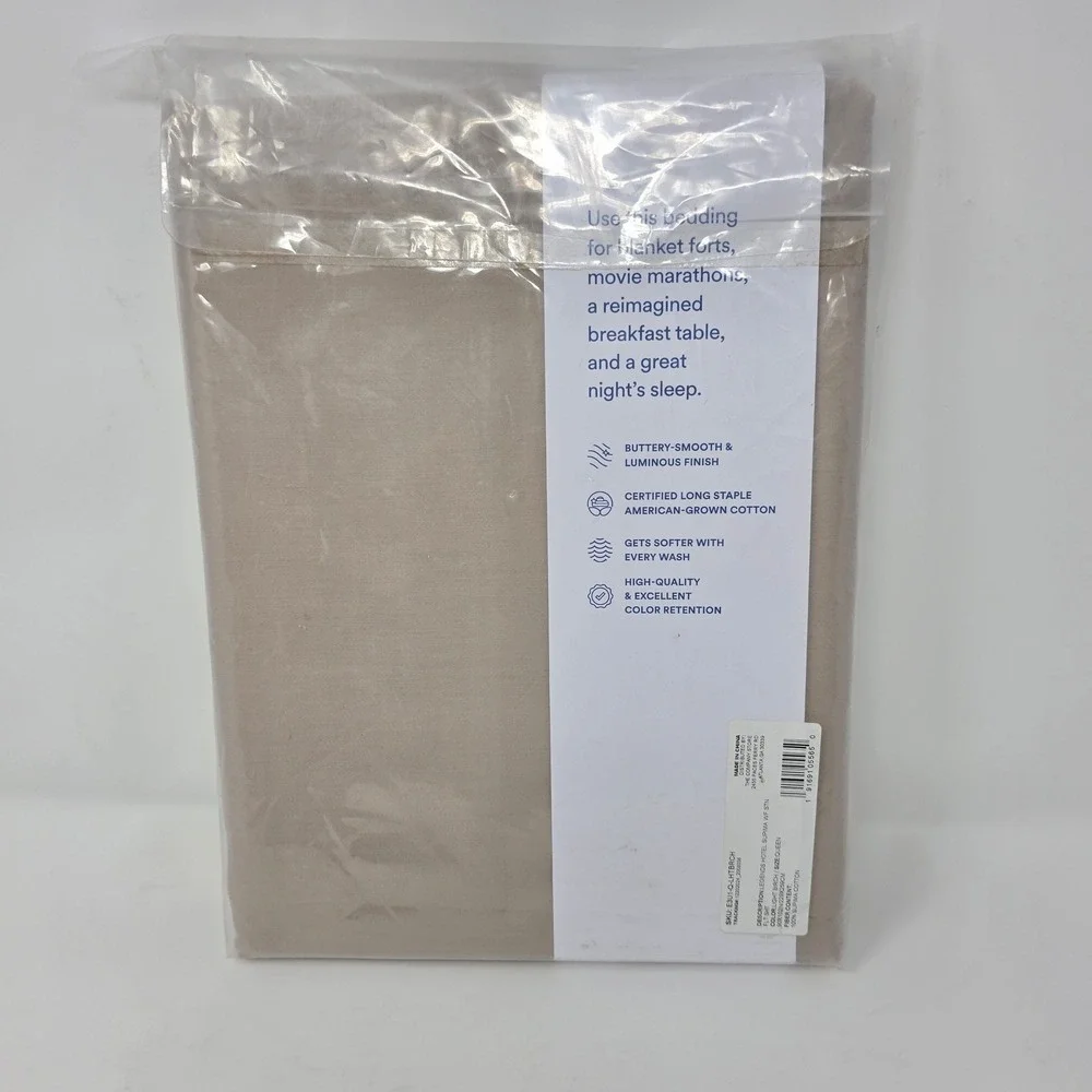 The Company Store Legends Hotel Supima Cotton Sateen Flat Sheet Queen Birch